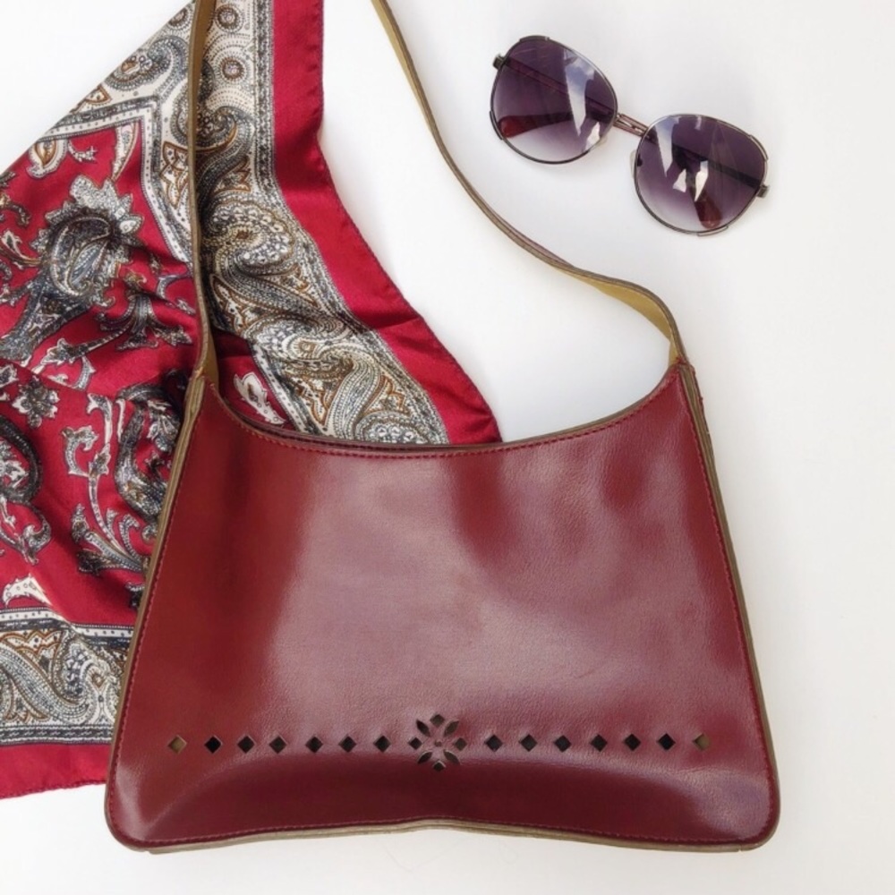 Mondani NY Red Vegan Leather Shoulder Bag